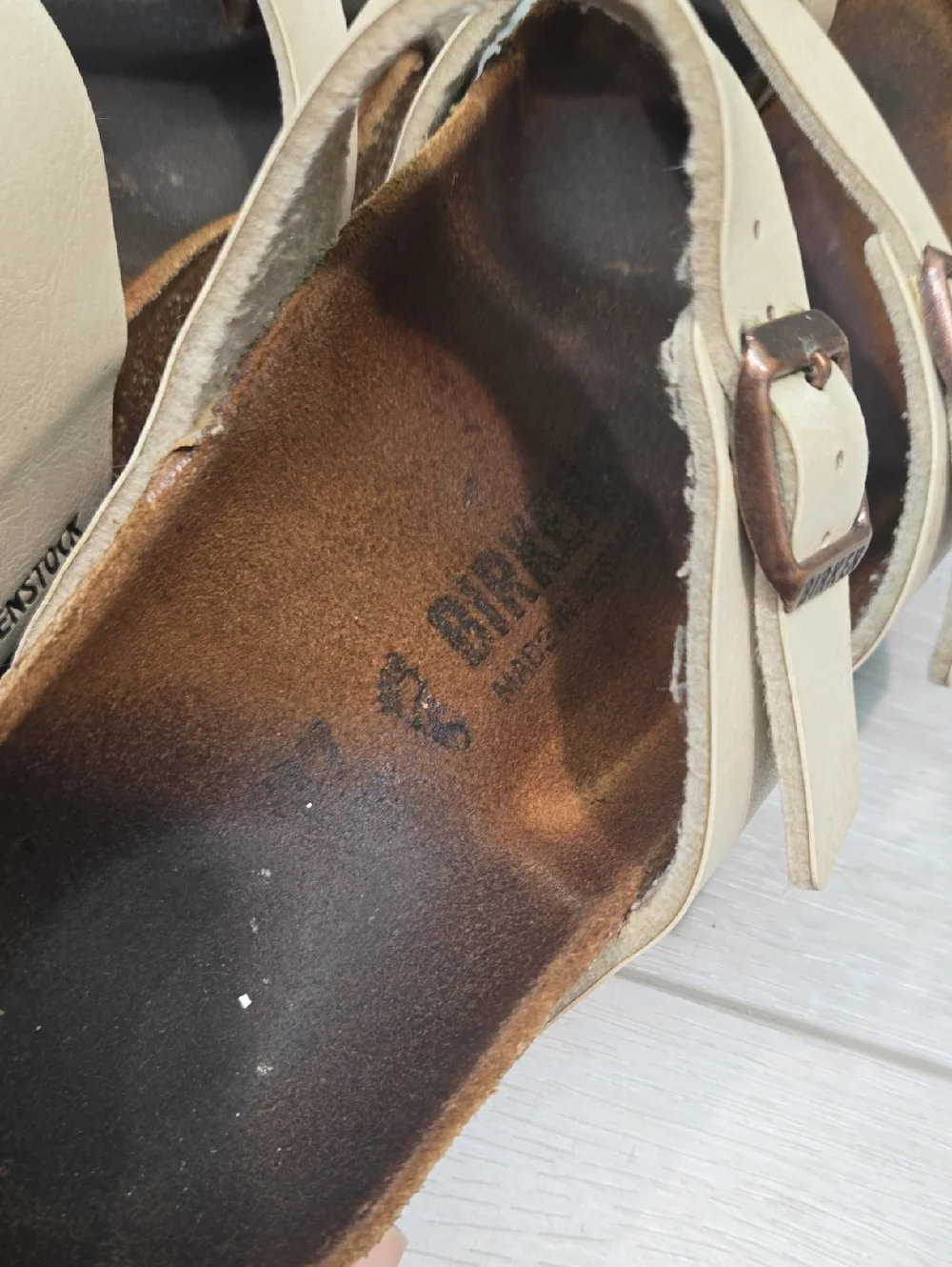Birkenstock Women Mayari Loop Toe Cork Footbed Sandals Shoes Sz 37/6